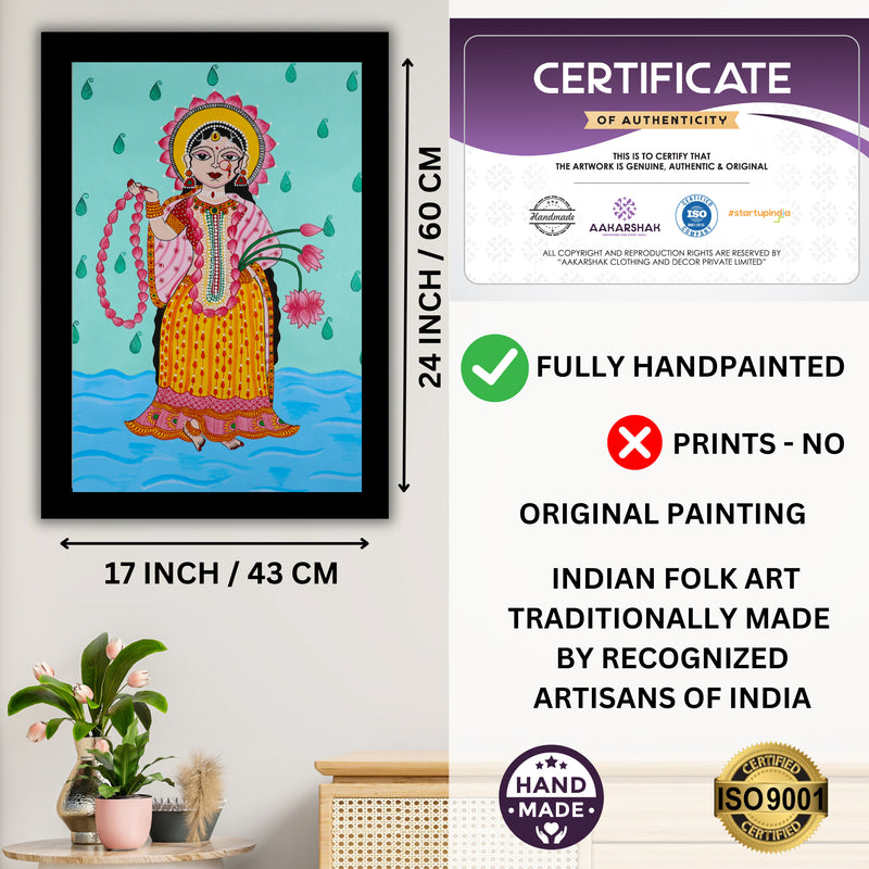 Handmade Pichwai Radha Rani Painting Framed 17x24 Inch Wall Art