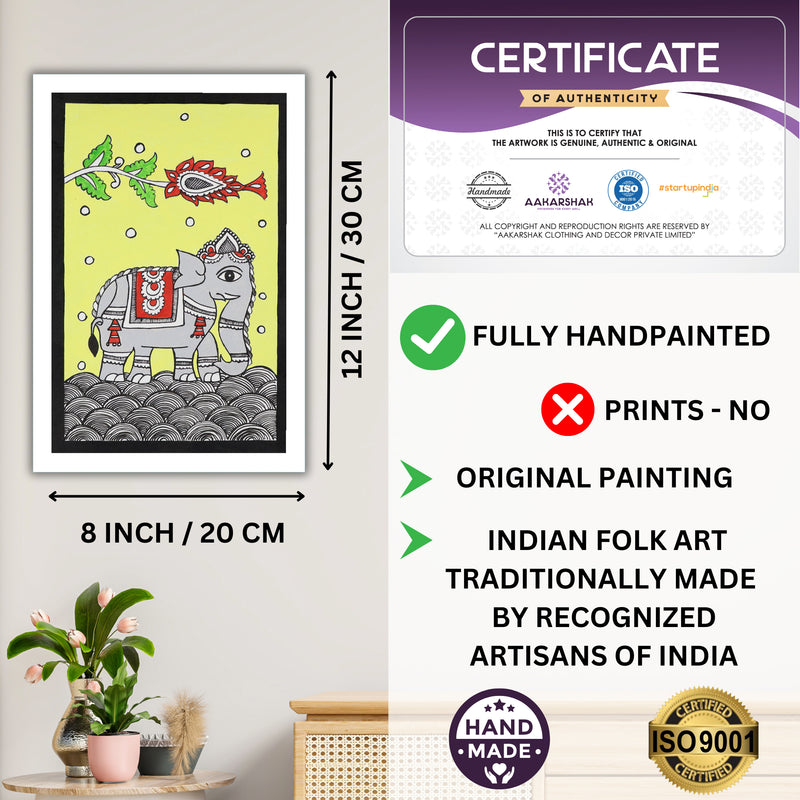 handmade iso certified-elephant kalamkari painting