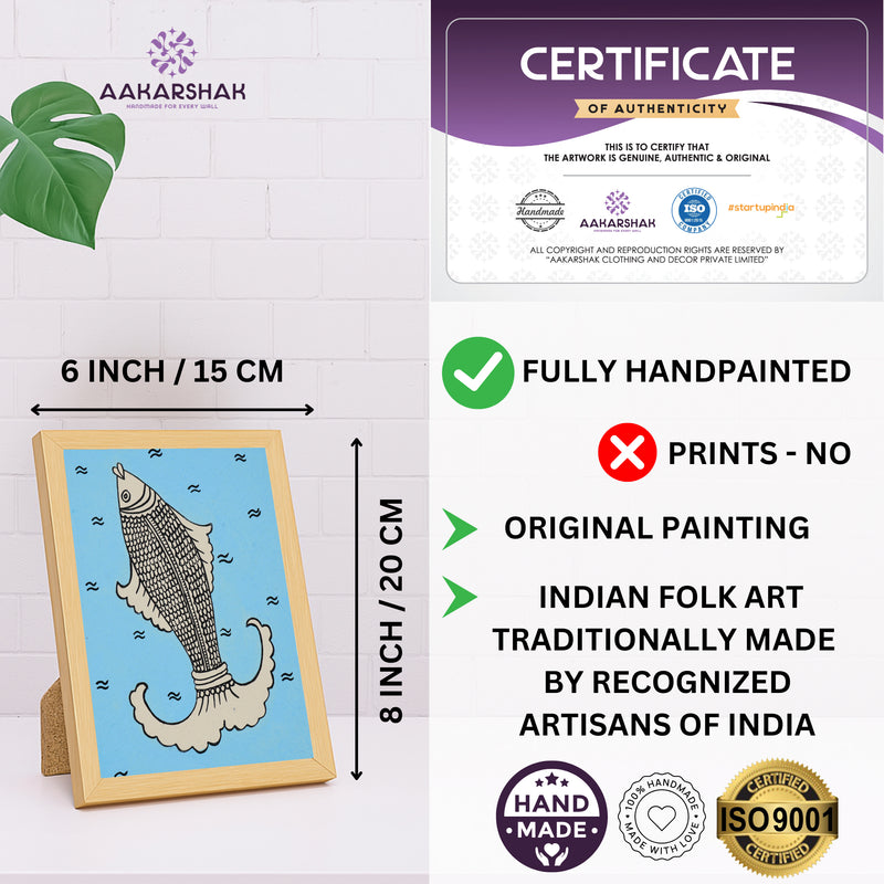 handmade iso certified-fish kalamkari painting