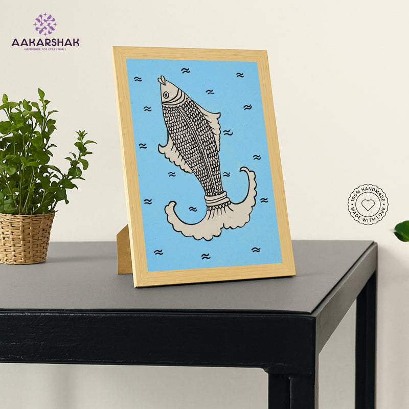 vibrant handmade fish painting-depicting indian folk traditions