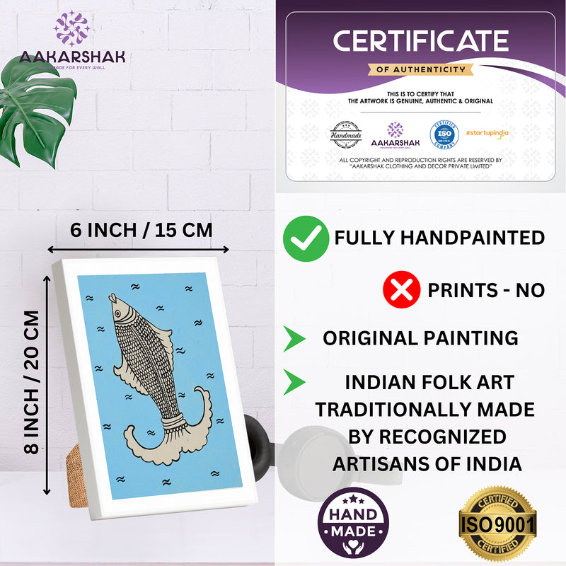 handmade iso certified-fish kalamkari painting