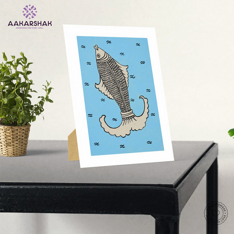 vibrant handmade fish painting-depicting indian folk traditions