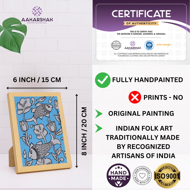 handmade iso certified-fish kalamkari painting