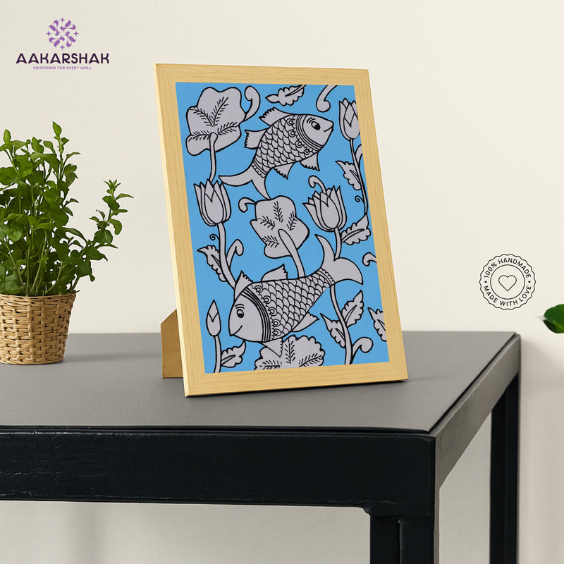 vibrant handmade fish painting-depicting indian folk traditions