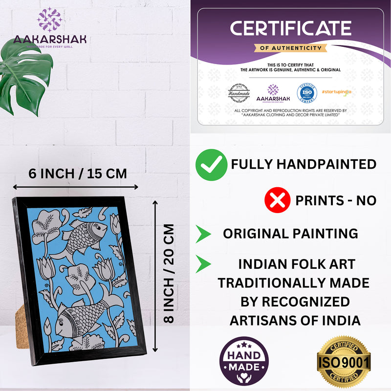 handmade iso certified-fish kalamkari painting