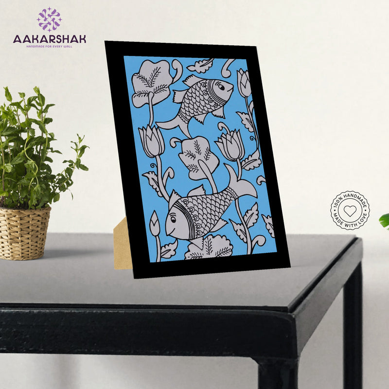 vibrant handmade fish painting-depicting indian folk traditions