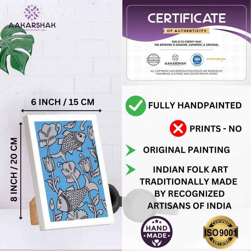 handmade iso certified-fish kalamkari painting