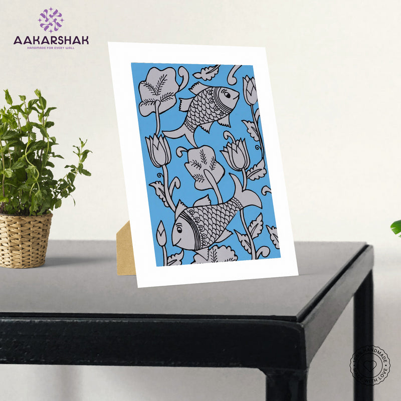 vibrant handmade fish painting-depicting indian folk traditions