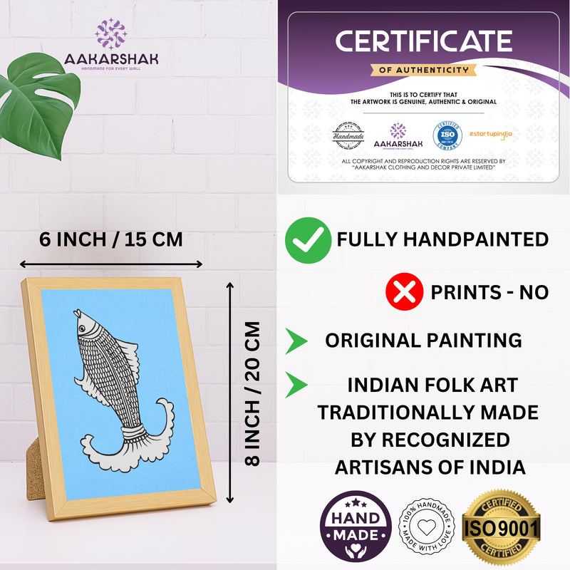 handmade iso certified-fish kalamkari painting