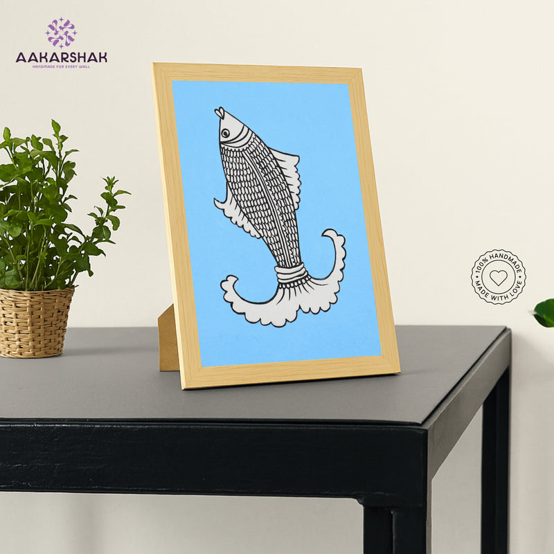 vibrant handmade fish painting-depicting indian folk traditions