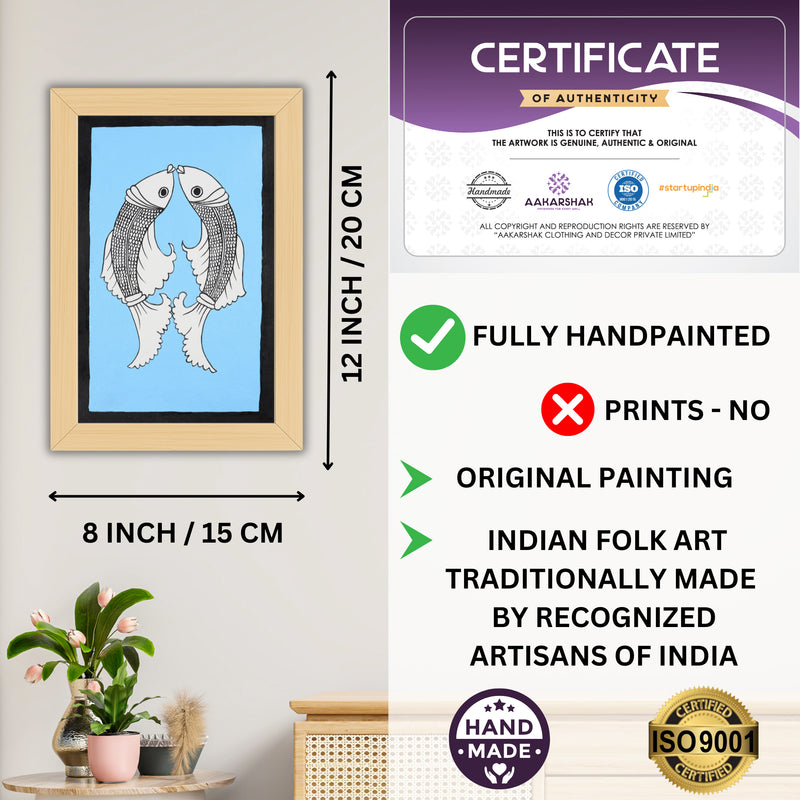 handmade iso certified-fish kalamkari painting