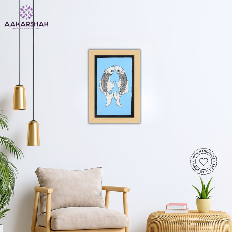 vibrant handmade fish painting-depicting indian folk traditions