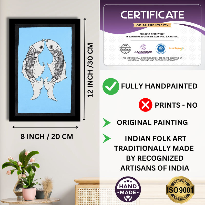 handmade iso certified-fish kalamkari painting
