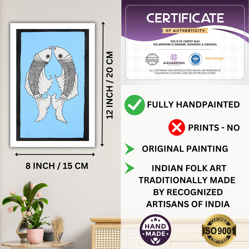 handmade iso certified-fish kalamkari painting