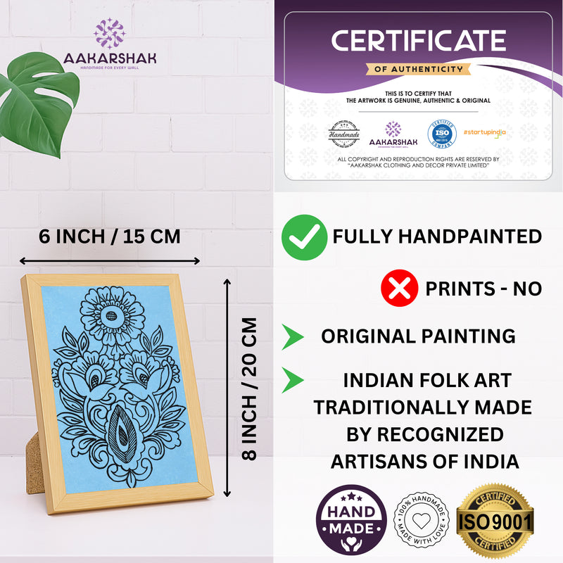 handmade iso certified-flower kalamkari painting