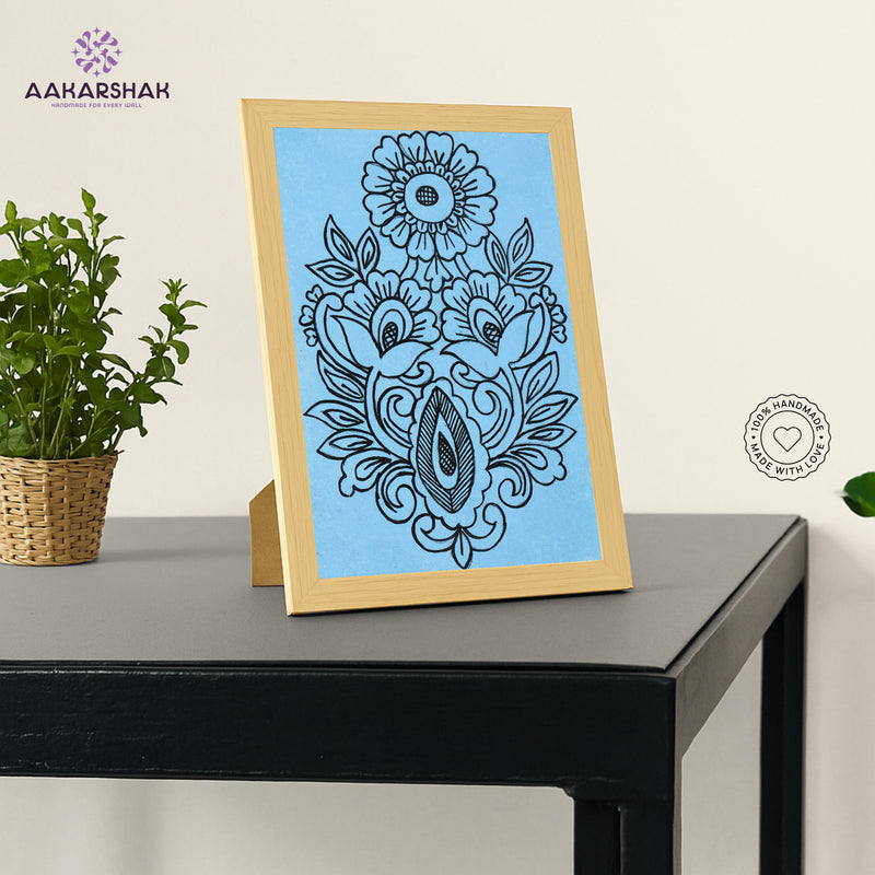 vibrant handmade flower painting-depicting indian folk traditions