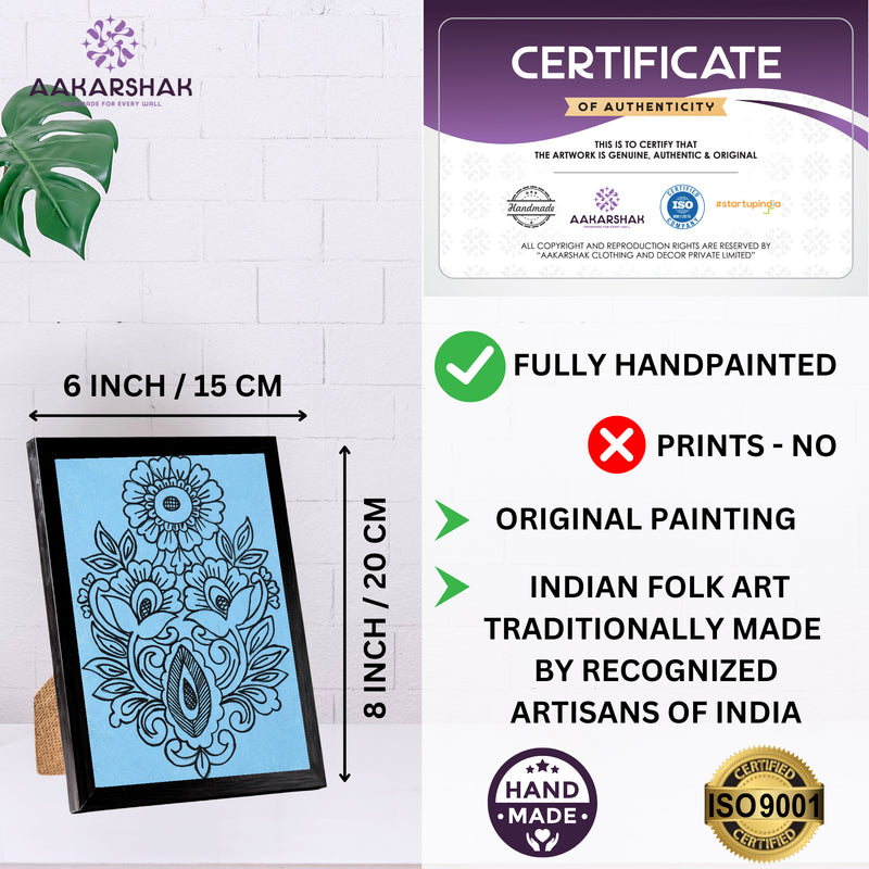 handmade iso certified-flower kalamkari painting