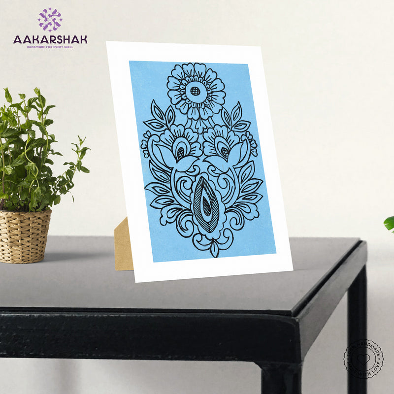 vibrant handmade flower painting-depicting indian folk traditions