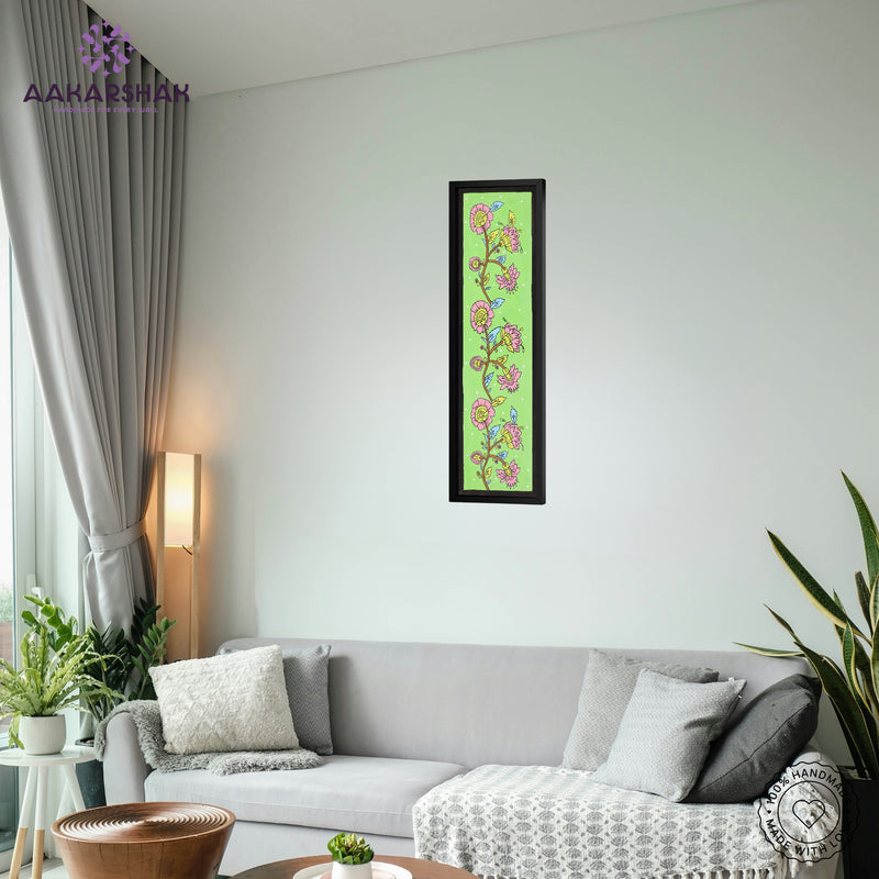 vibrant handmade flower painting-depicting indian folk traditions