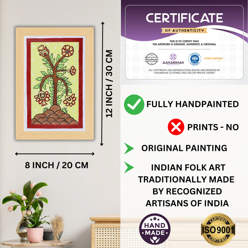 handmade iso certified-flower kalamkari painting