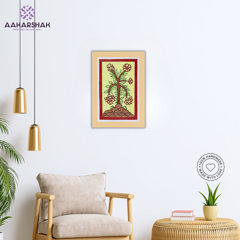 vibrant handmade peacock painting-depicting indian folk traditions