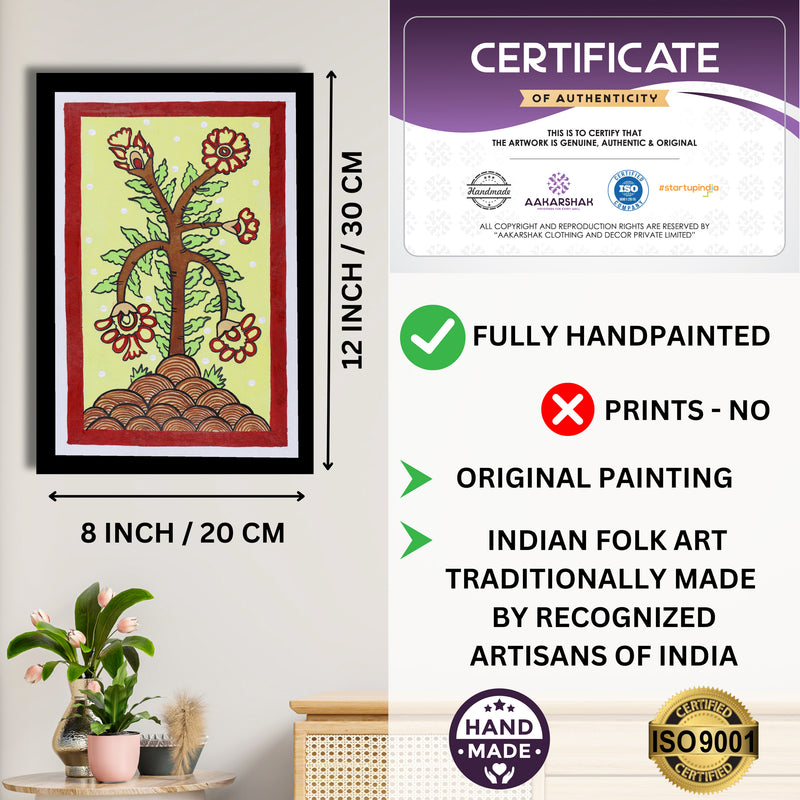 handmade iso certified-flower kalamkari painting