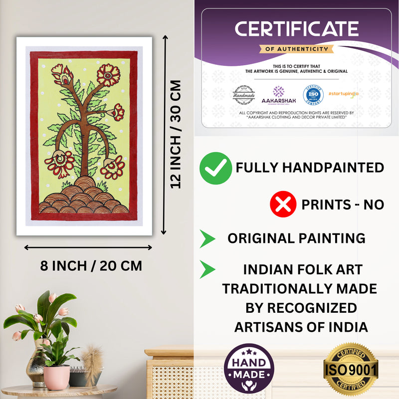 handmade iso certified-flower kalamkari painting