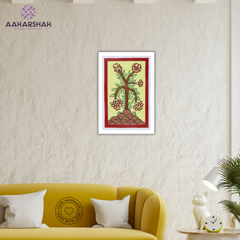 vibrant handmade peacock painting-depicting indian folk traditions