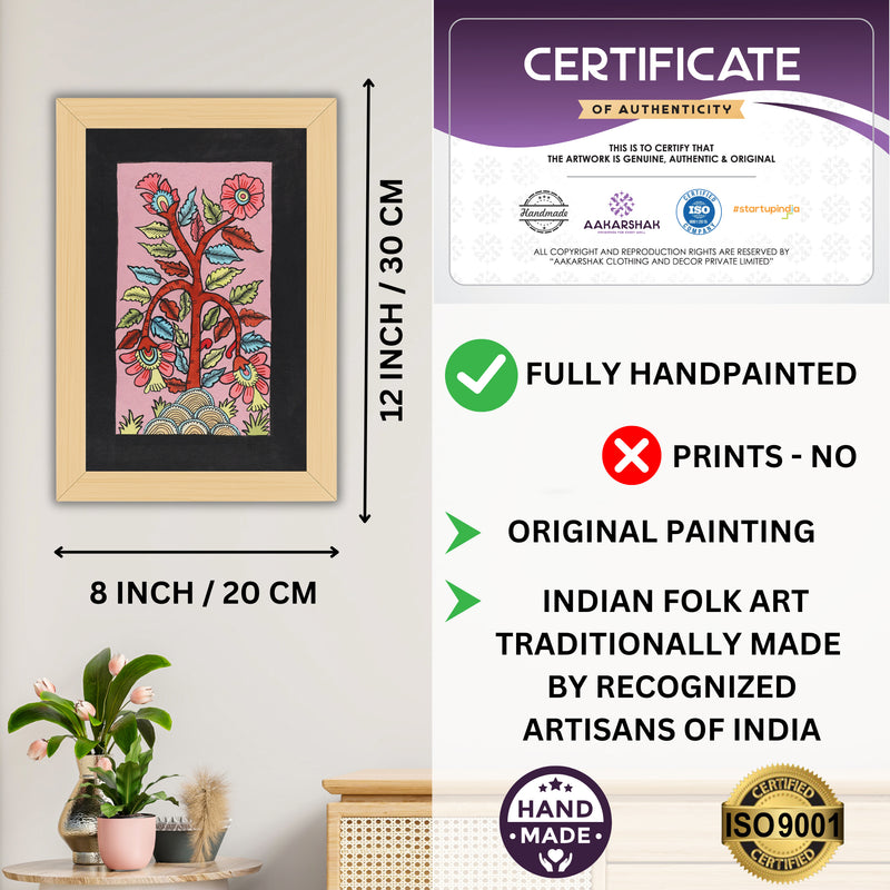 handmade iso certified-flower kalamkari painting