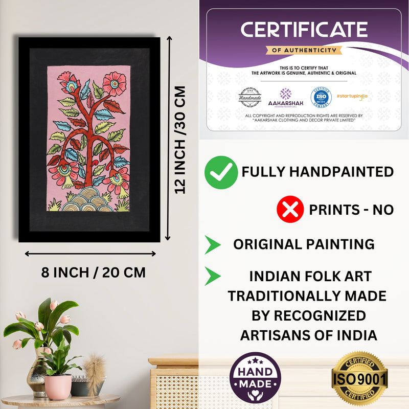 handmade iso certified-flower kalamkari painting