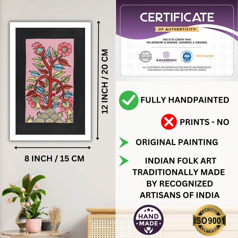 handmade iso certified-flower kalamkari painting