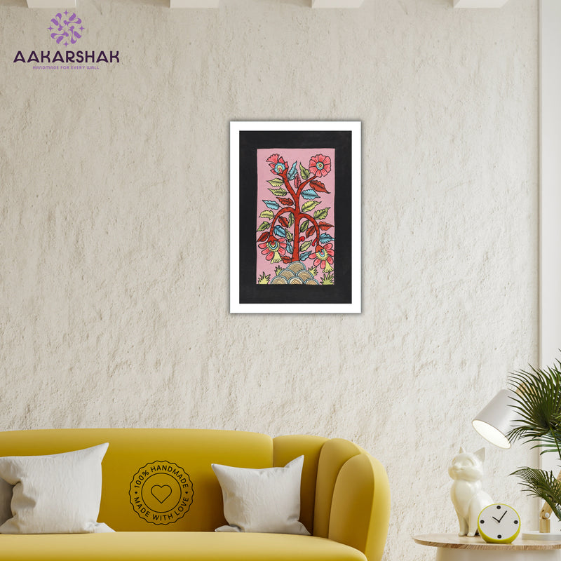 vibrant handmade peacock painting-depicting indian folk traditions