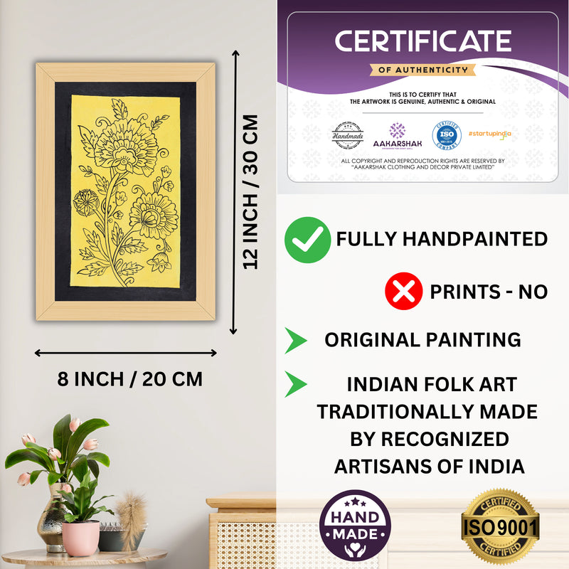 handmade iso certified-flower kalamkari painting
