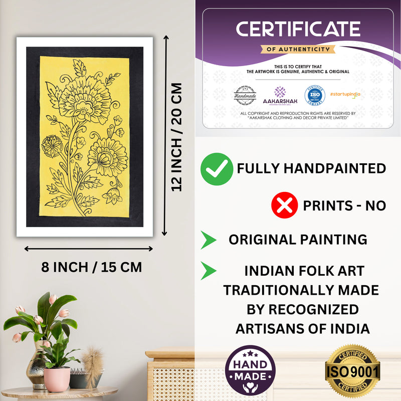handmade iso certified-flower kalamkari painting