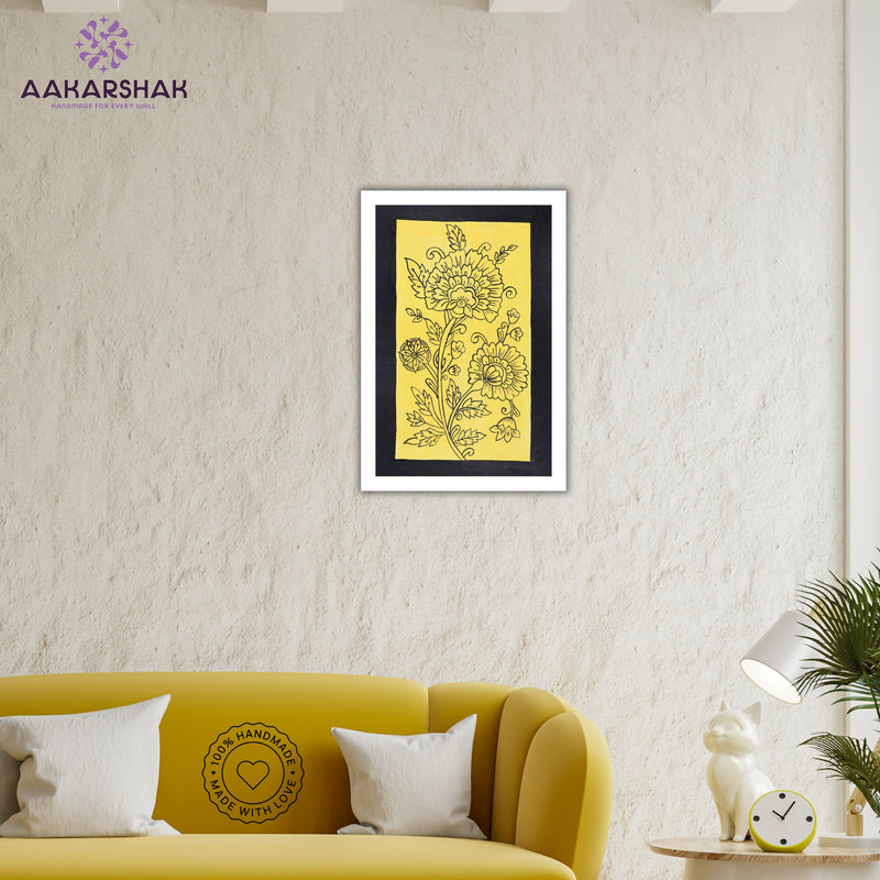 vibrant handmade peacock painting-depicting indian folk traditions
