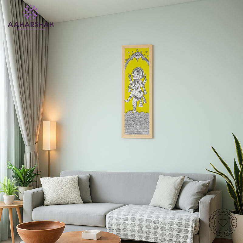 vibrant handmade ganesh painting-depicting indian folk traditions
