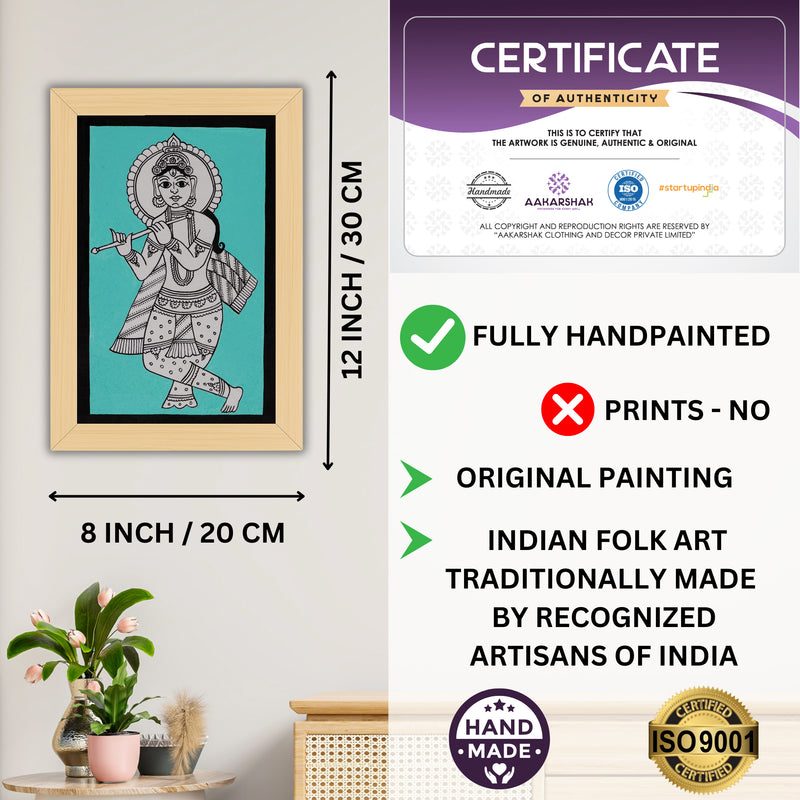handmade iso certified-krishna kalamkari painting