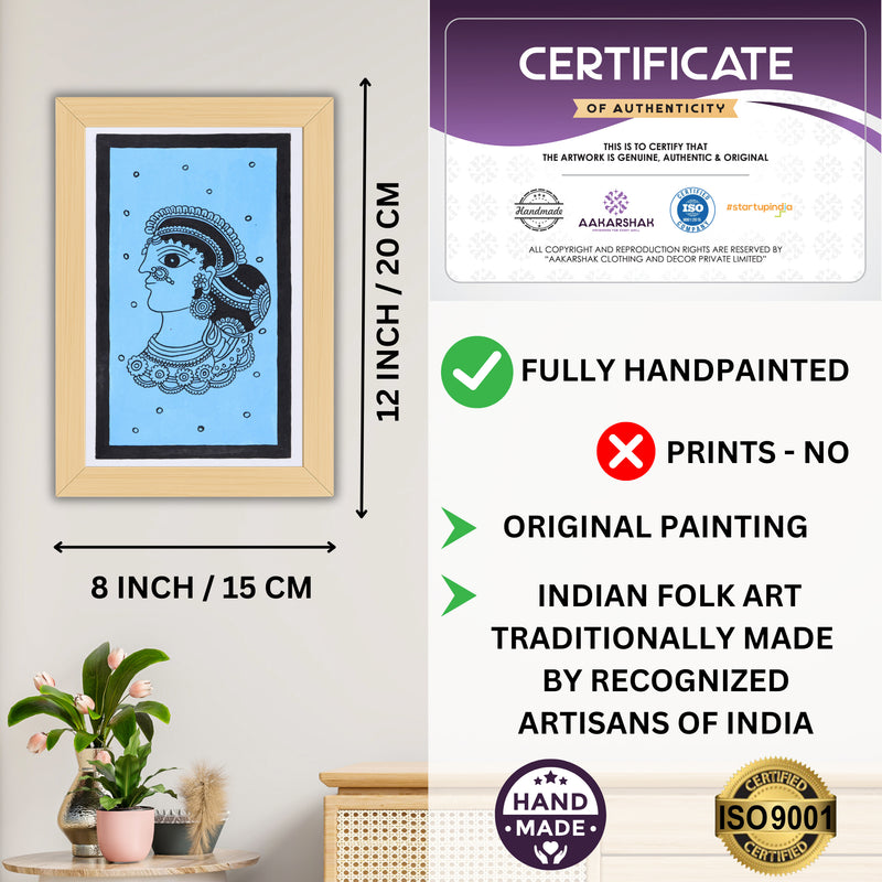 handmade iso certified-lady kalamkari painting