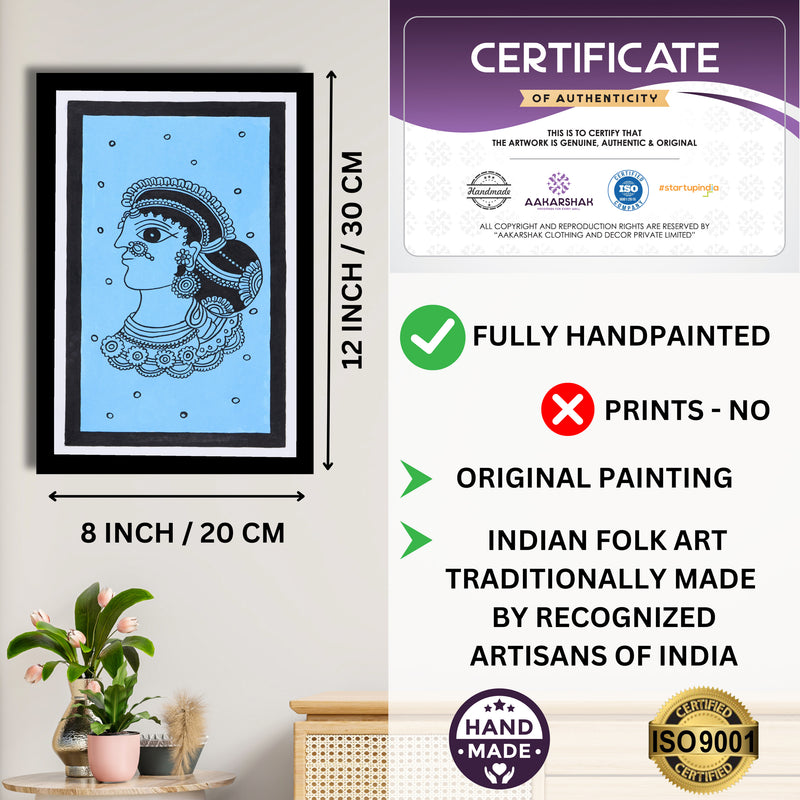 handmade iso certified-lady kalamkari painting