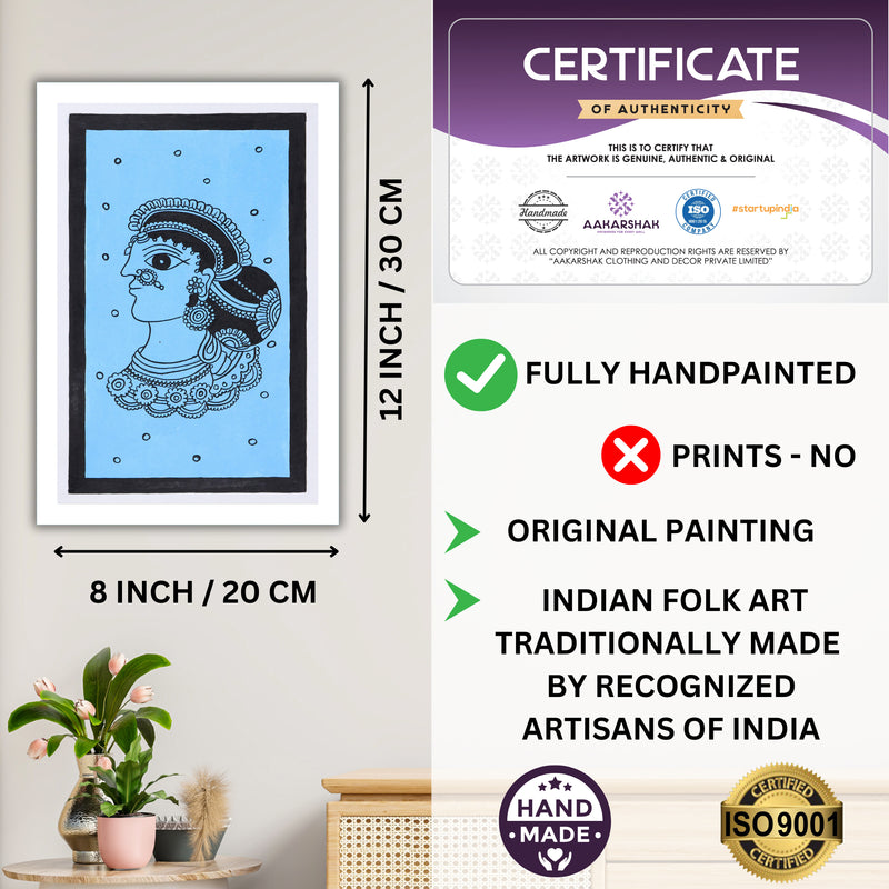 handmade iso certified-lady kalamkari painting