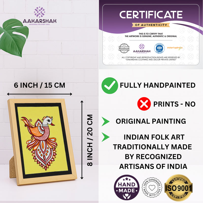 handmade iso certified-peacock kalamkari painting