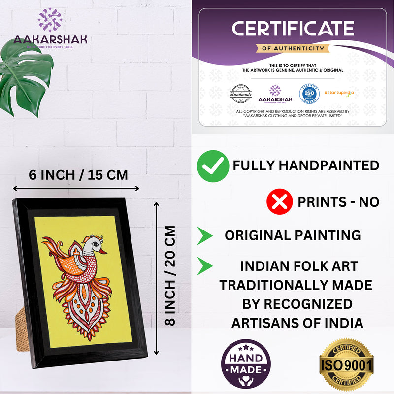 handmade iso certified-peacock kalamkari painting