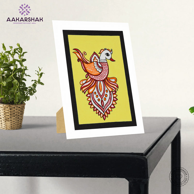 vibrant handmade peacock painting-depicting indian folk traditions