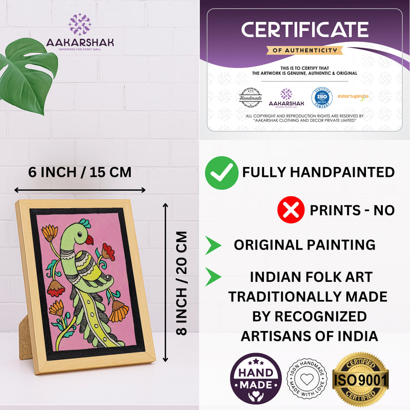 handmade iso certified-peacock kalamkari painting