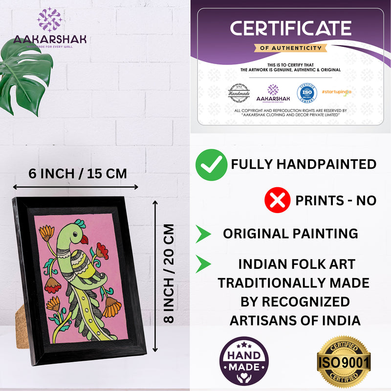 handmade iso certified-peacock kalamkari painting