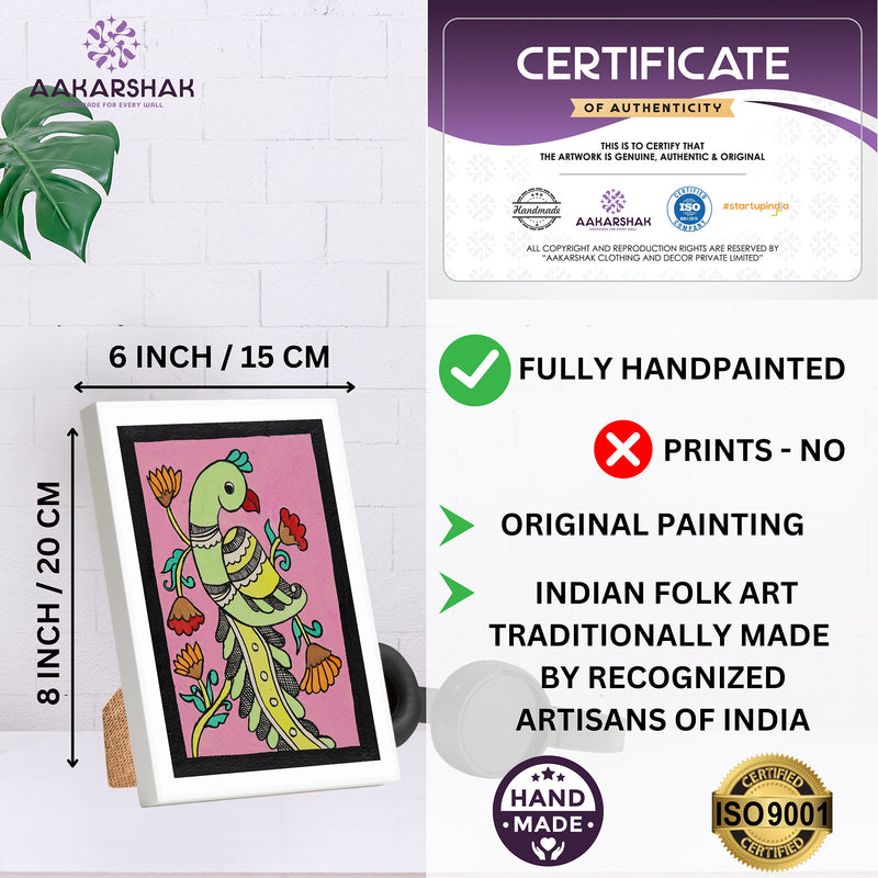 handmade iso certified-peacock kalamkari painting