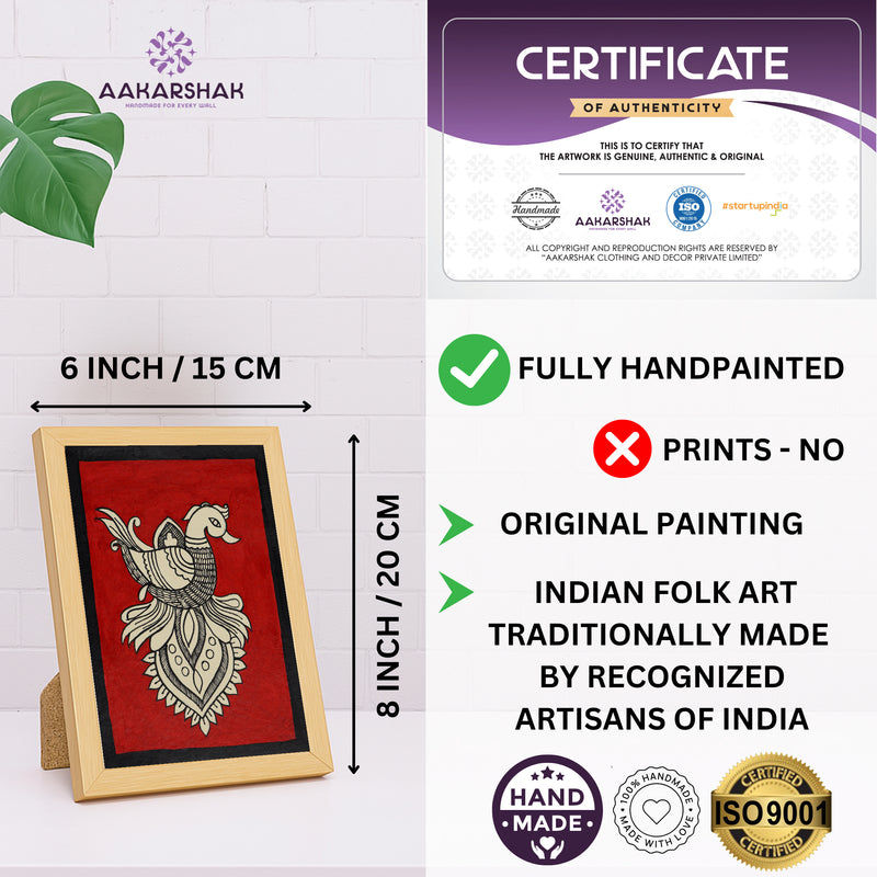 handmade iso certified-peacock kalamkari painting