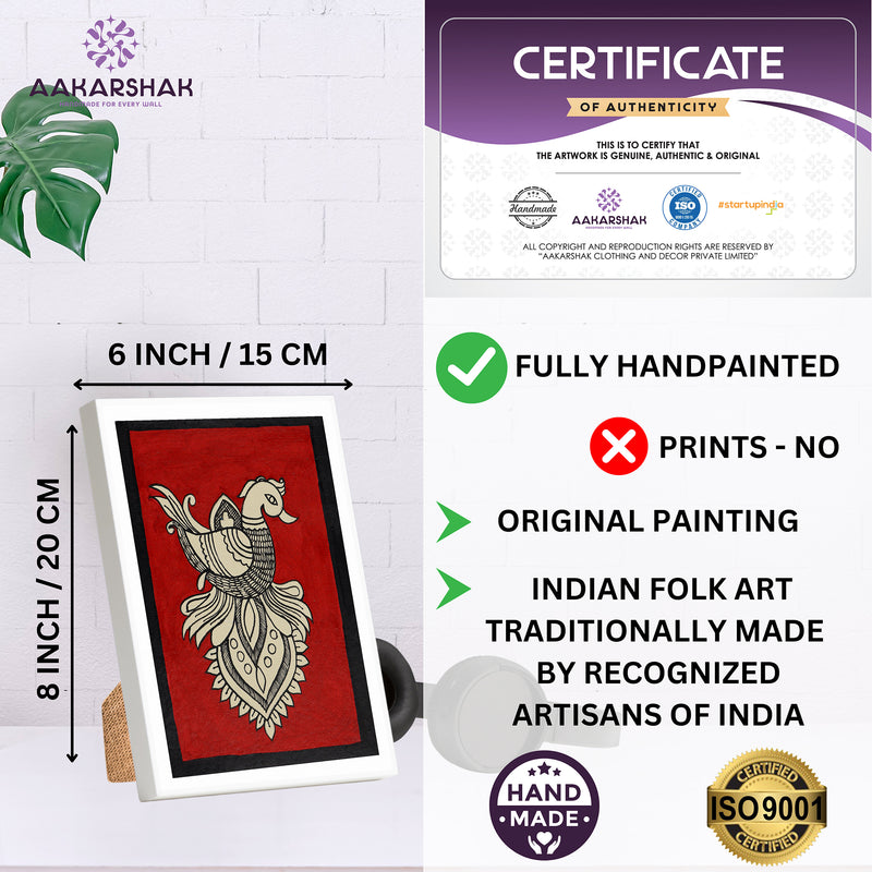 handmade iso certified-peacock kalamkari painting