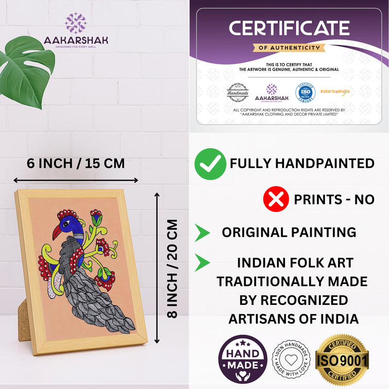 handmade iso certified-peacock kalamkari painting