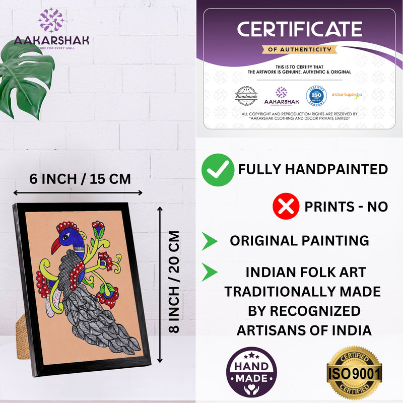 handmade iso certified-peacock kalamkari painting
